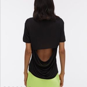 Helmut Lang Slash Back TeeA Black Size Petite (XS)